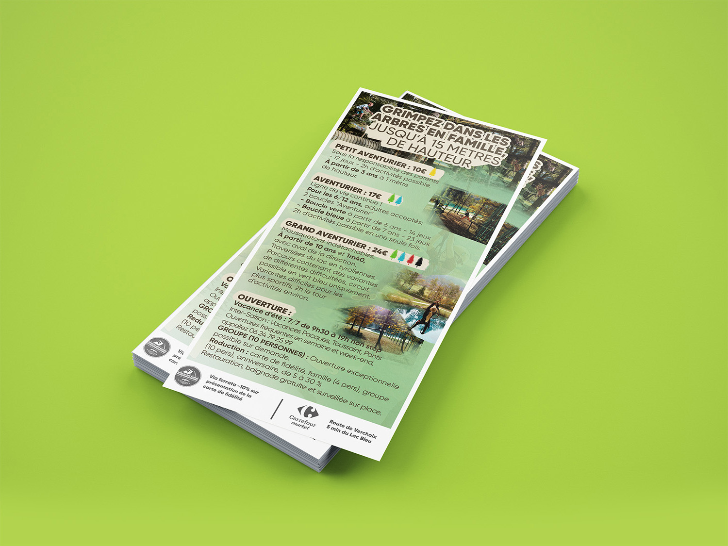 Exemple de création de flyer simple. Speyser, agence de communication visuelle Annemasse