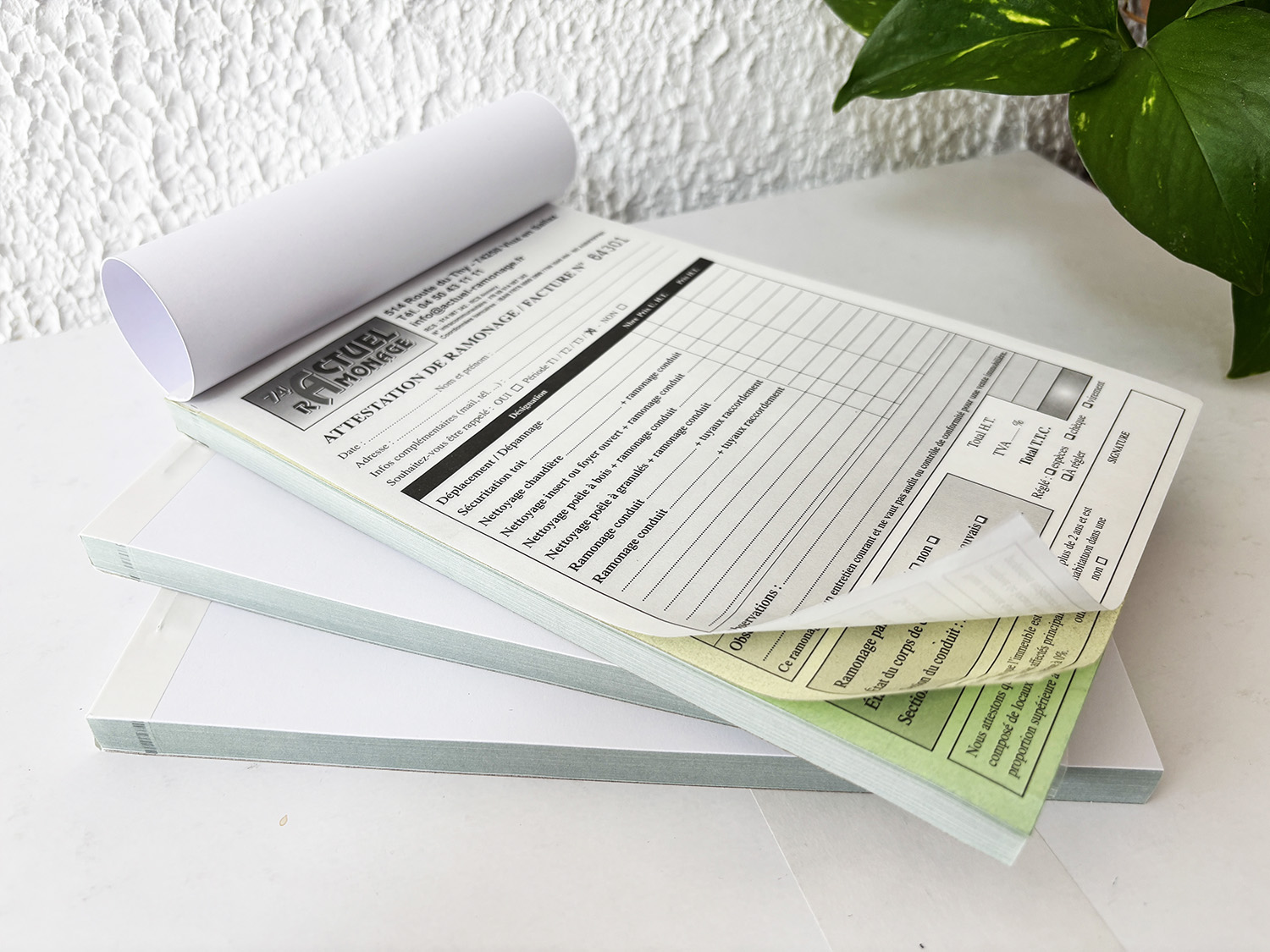 Bloc autocopiant, carnet copie carbone, duplicata, triplicata, design personnalisé Annemasse 