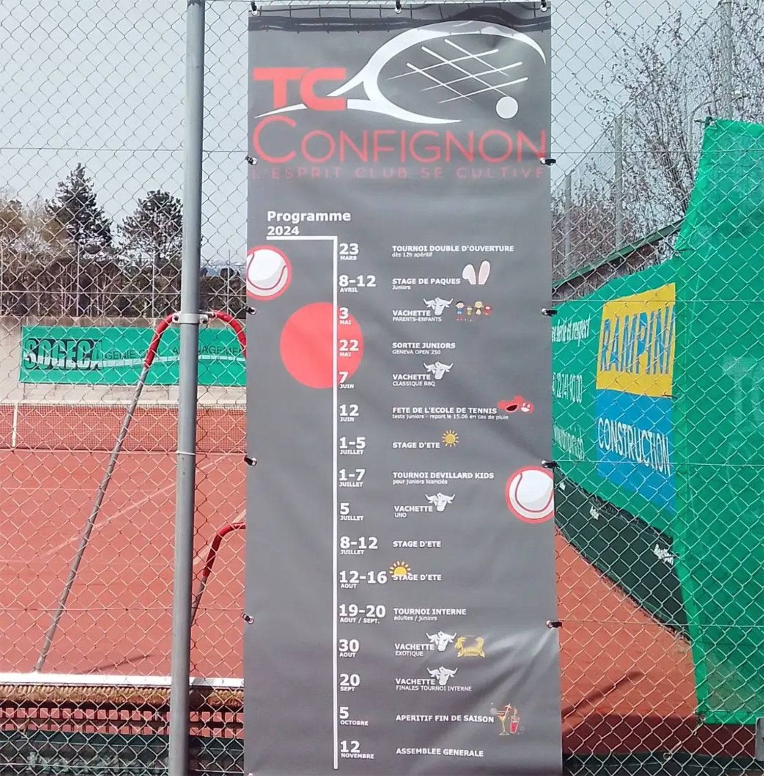 Banderole programme tennis club musique festival 74 Haute-Savoie Annemasse