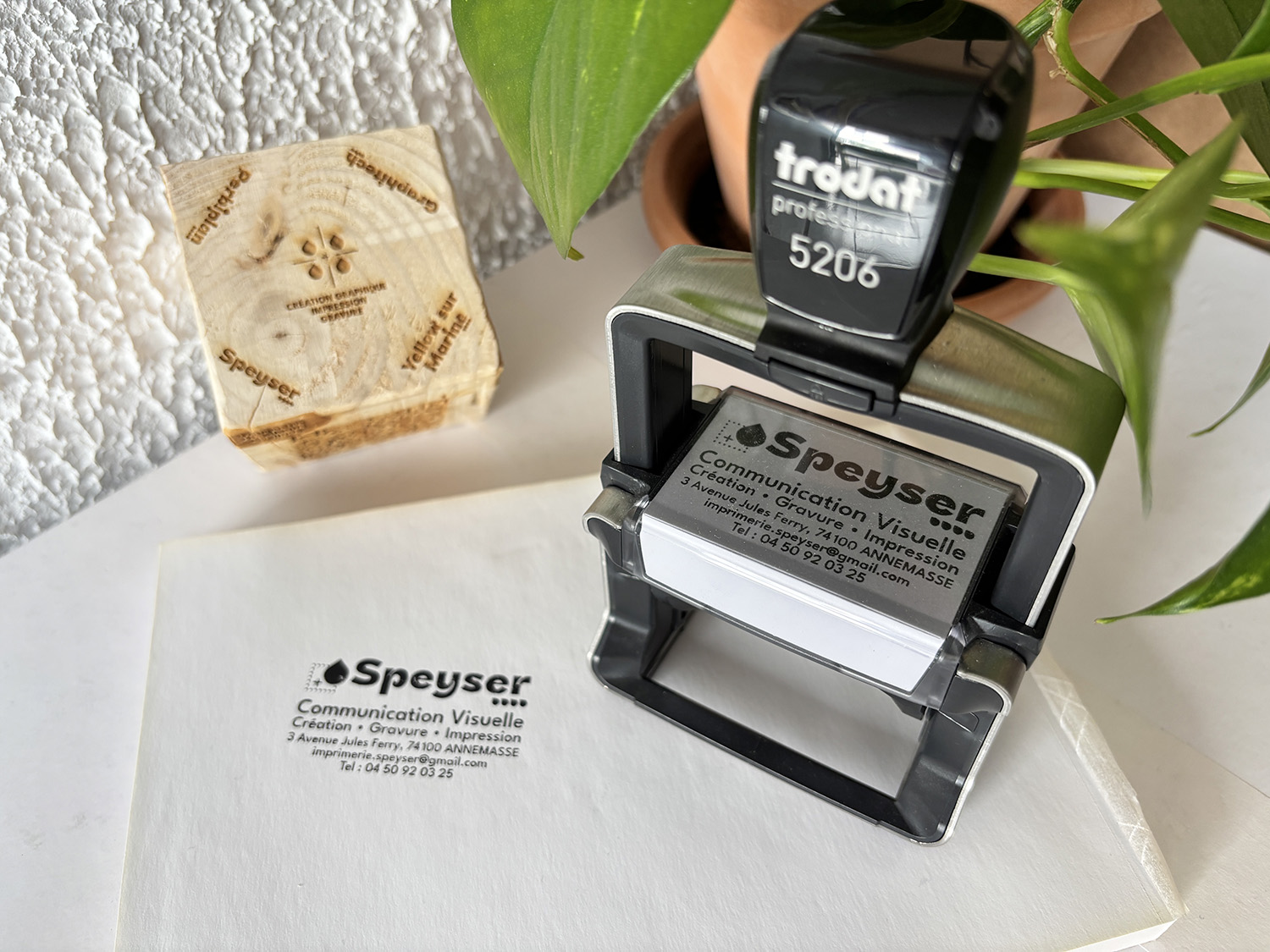 Cachet d'entreprise encre monture métallique 74 Haute-Savoie Annemasse